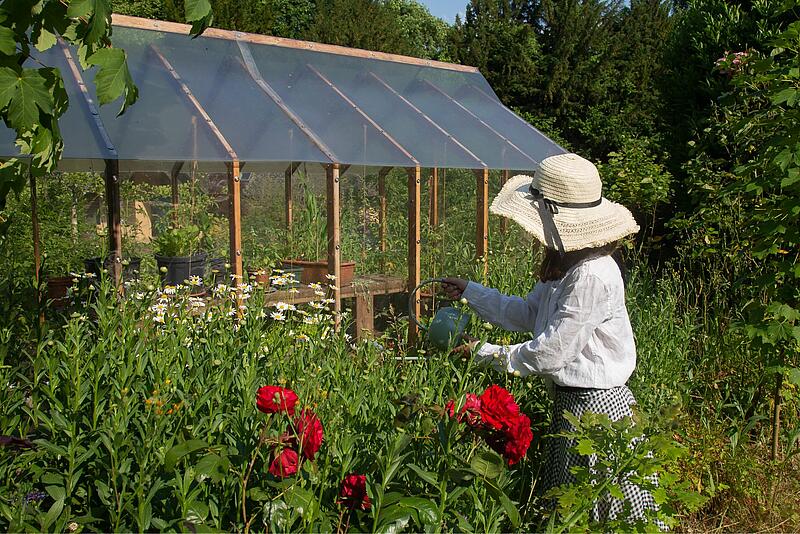 un jardin potager dans un camping de luxe en France