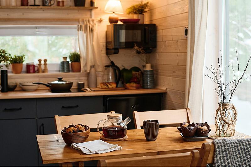 intérieur d'un chalet en Ardèche