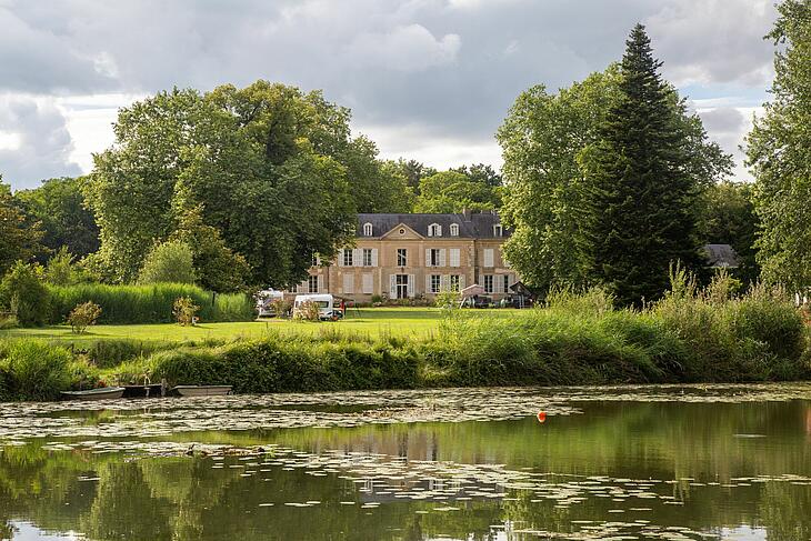 vue du camping le Château de Chanteloup, à proximité du Mans