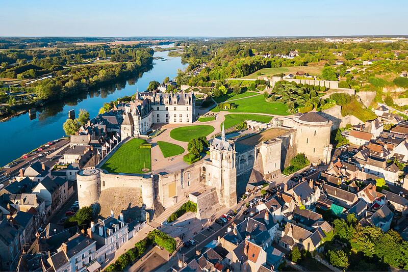 vue aérienne château de la loire